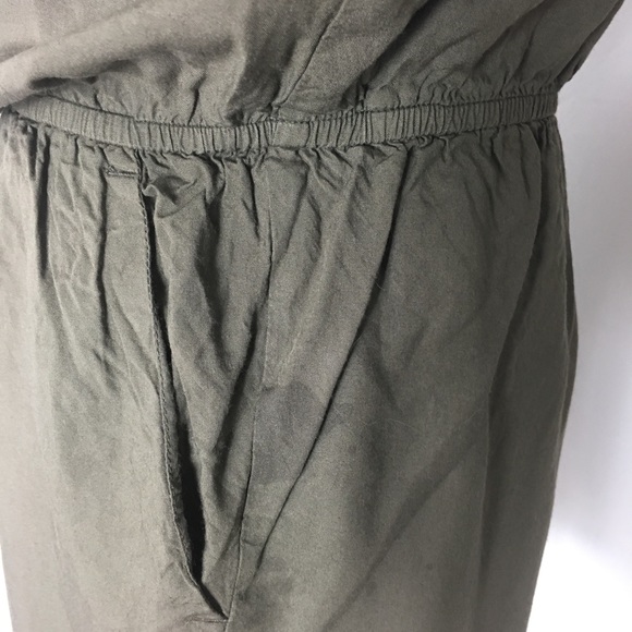 5/$15 Olive Green Romper with Beaded Top - Picture 5 of 5